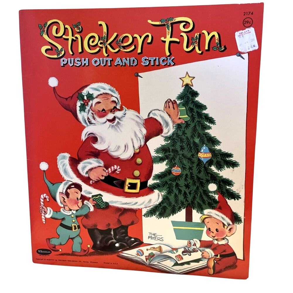 Vintage 1958 Whitman Christmas Santa Sticker Fun UNUSED